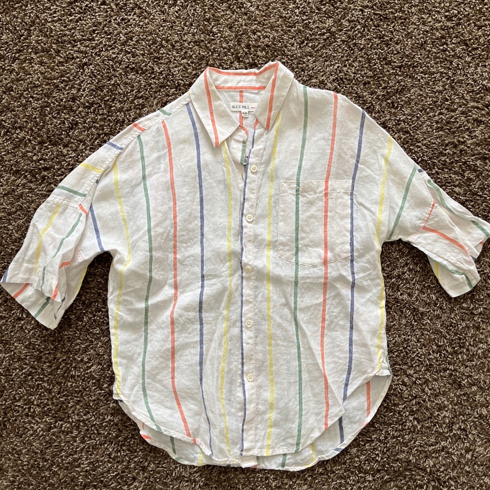 Alex mill striped linen shirt size XS